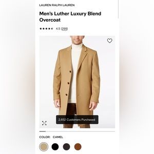 Mens Ralph Lauren Wool Overcoat